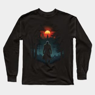 Sunset Monster Hunter III - Silhouette - Witcher Long Sleeve T-Shirt